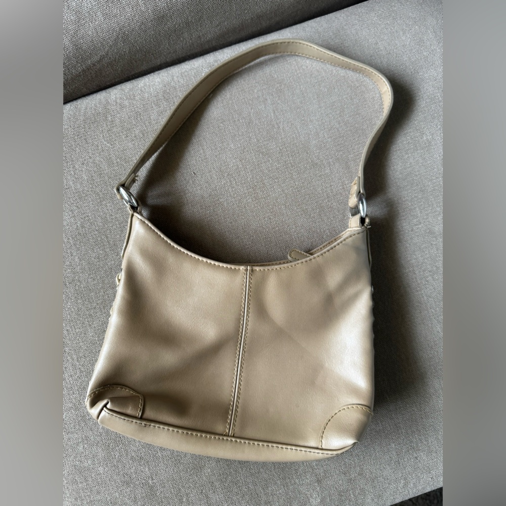Gianni Tan Leather Shoulder Bag
